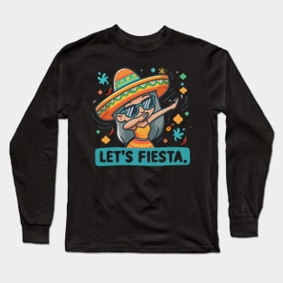 Let's Fiesta dabbing sunglasses  girls Cinco De Mayo Mexican Long Sleeve T-Shirt